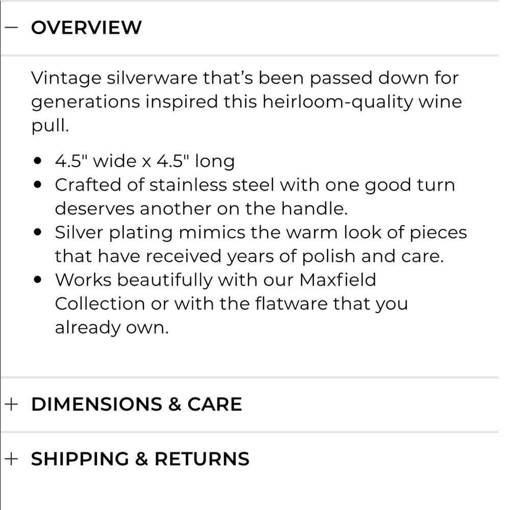 Pottery Barn Antique Silver Sentiment Wine Pull🍷 - Picture 2 of 4